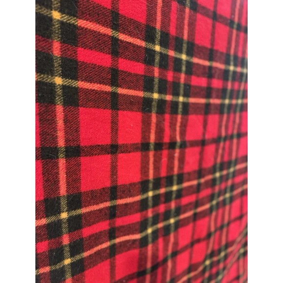 VTG Wool Blanket Throw Faribault Woolen Mill USA 64x46 Red Black Yellow Plaid - Picture 2 of 3